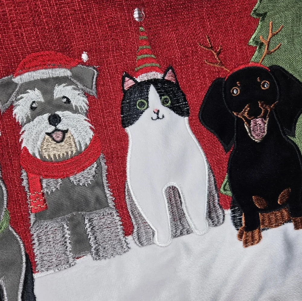 Arlee Home Fashions Cat Dog Dress Up Holiday Christmas Rectangular Pillow Cover